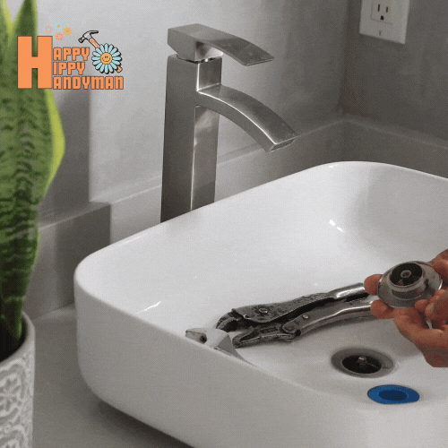Close-up of a plumber's hands working on a bathroom sink with tools, showcasing essential plumbing repairs.