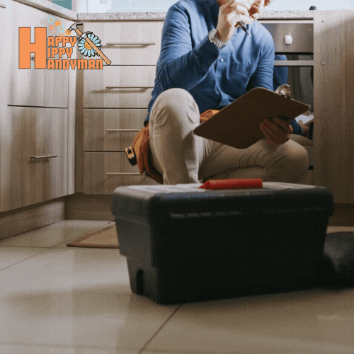 New Hampshire Handyman installing custom shelving in a bright living space, showcasing creative Handyman Home Improvements.