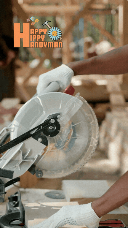 Close-up of a craftsman operating a circular saw, demonstrating the precision and skill involved in Lite Carpentry.