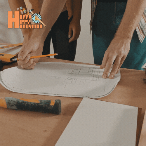Professional measuring a space for a bespoke installation, illustrating thoughtful Handyman Home Improvements.
