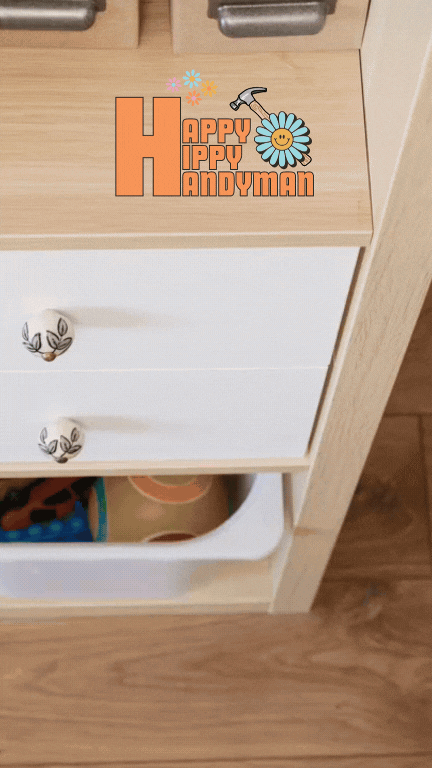 Partially open drawer with children’s items, showing where professional baby proofing locks or latches can prevent accidents. IMAGES ON PILLS